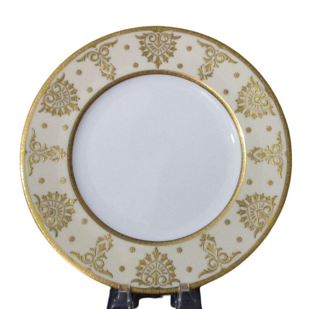 Coalport England Vintage Fine China Plate Gold Encrusted Decorative Pattern GUC